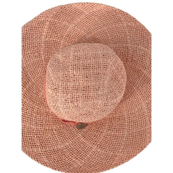 Dorothy Perkins Pink Straw Sun Hat Charm Ribbon 3715 Floppy Packable Resort - Picture 6 of 11